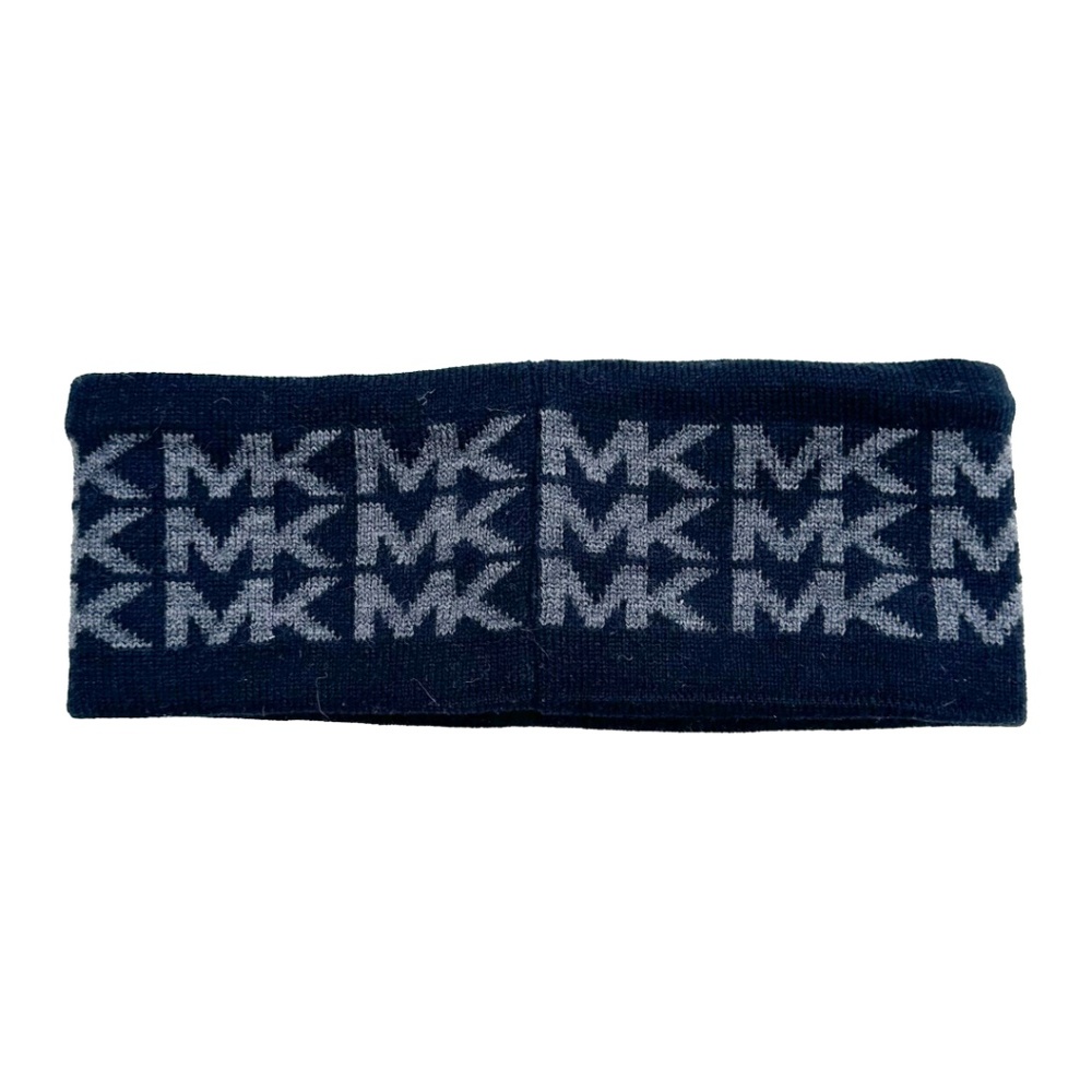 Michael Kors Knit Logo Headband MK Monogram Black Gray Unisex
